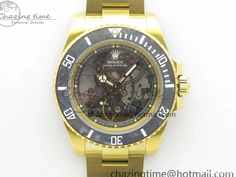 Good Copy Rolex Watches Skeleton Submariner on SA YG Edition Pirlo Project Bracelet Best 2981 YG Andrea VRF Popular 0108